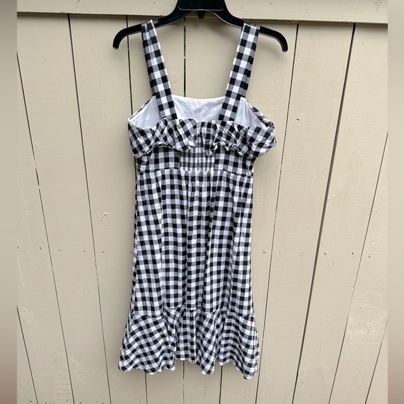 J Crew black and white cotton MIDI Dress in Gingham Size 2 EUC - Picture 3 of 8